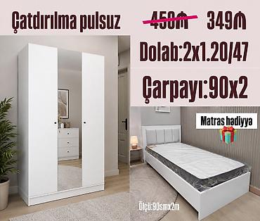 tek kravat ucuz: Gənc oda🤴👸 DOLAB+ÇARPAYI_ 💥 Yeni və sifarişlə Qiymət : 349₼ — 1