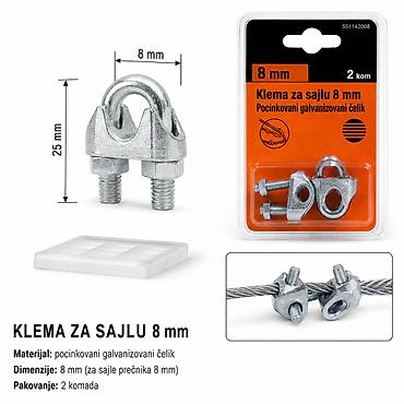 KMT Čelika 9368838 – klema za sajlu 8 mm Opis: - Kleme za žičane