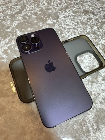 мобильные телефоны ми: IPhone 14 Pro Max, Колдонулган, 256 ГБ, Deep Purple, Коргоочу айнек, Каптама, Кабель, 89 %