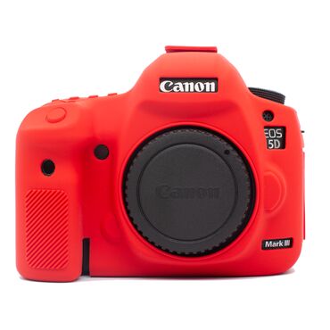 foto çanta: Canon 5D Mark III üçün silikon örtük, qara, qırmızı, sarı rəngləri