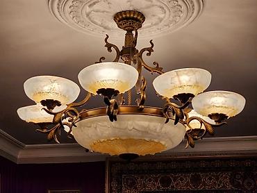led lustra: Çılçıraq, 9 lampa, Metal — 1