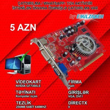 Videokartlar: Videokart NVidia GeForce 210, < 4 GB, İşlənmiş