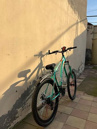 velosiped maşa: Dağ/şəhər tipli velosiped - Rəng: firuzəyi-yaşıl, narıncı detallar — 1