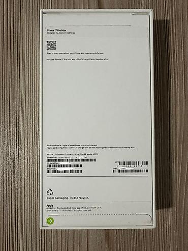 iphone 17 pro max купить: IPhone 17 Pro Max, Новый, 256 ГБ, Серебристый, Кабель, Коробка — 4