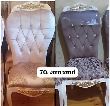 salon masa: Klassik üslubda yemək otağı stulları. - Material: ağ rəngli taxta — 1