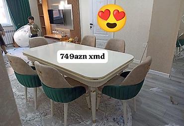 bezek bitkileri: Qonaq otağı üçün, Yeni, Dördbucaq masa, 6 stul — 1