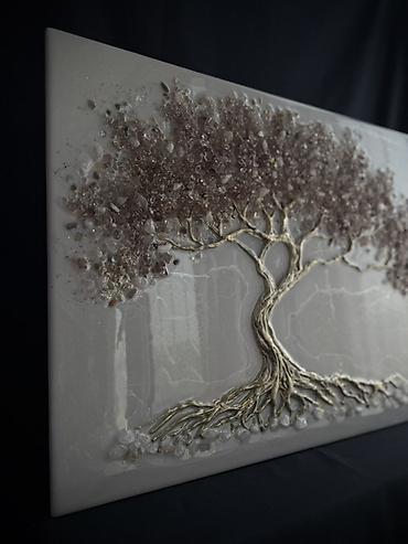 3 d силиконовые буквы: Объёмная картина «Дерево Изобилия » в технике resin art. Размер — 5