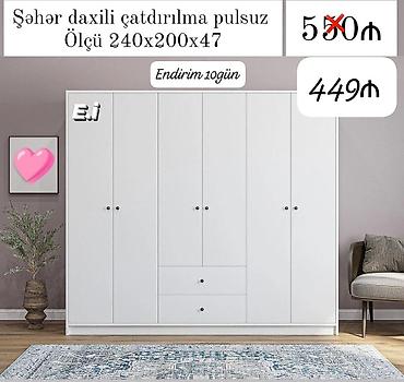 paltar rəfi: Düz dolab, Dəhliz üçün, Paltar üçün, Açılan, 6 qapı — 6