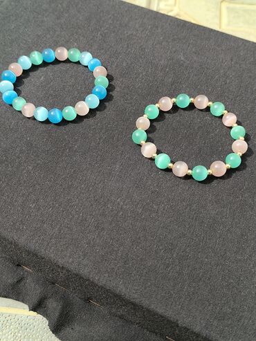 Bilərziklər: Əl işi bilərziklər dəsti - Materiallar: şüşə/daş boncuklar, bəzək — 5