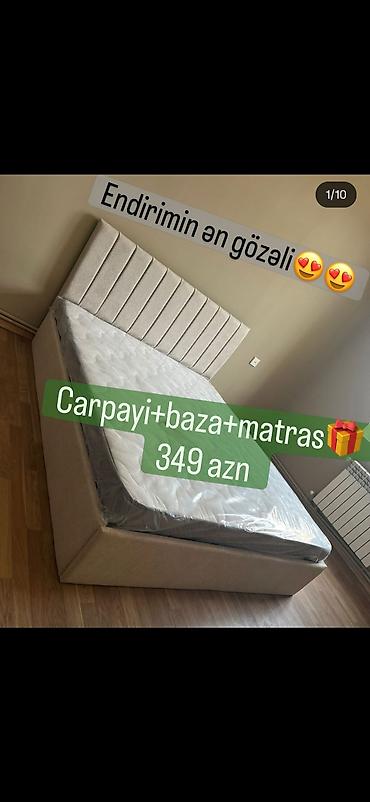 materiallar: Çarpayı + baza + matras dəsti - Komplekt: yumşaq başlıqlı çarpayı — 1