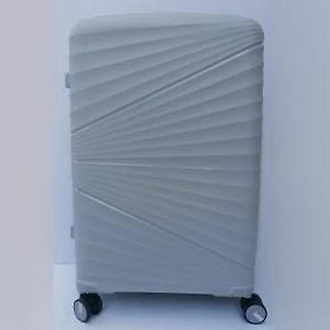 Putni koferi i torbe: Veliki kofer na točkiće – tvrda školjka, sivi - Materijal: tvrda — 9