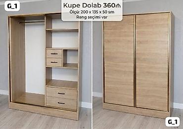 Kupe dolab – sürgülü qapılı model Ölçü: 200 x 135 x 50 sm Rəng seçimi