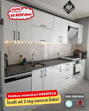 Sifarişlə mətbəx mebeli: Sifarişlə mətbəx dəsti, Özü çəkən petlələr, Sadə laminat, Kredit var, Pulsuz çatdırılma -da lalafo.az — 27 Sifarişlə mətbəx mebeli: Sifarişlə mətbəx dəsti, Özü çəkən petlələr, Sadə laminat, Kredit var, Pulsuz çatdırılma — 27