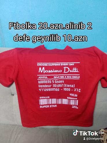 saat satilir: Qadın geyim dəsti – ayrı-ayrılıqda təqdim olunur: - Qırmızı qısaqol — 1