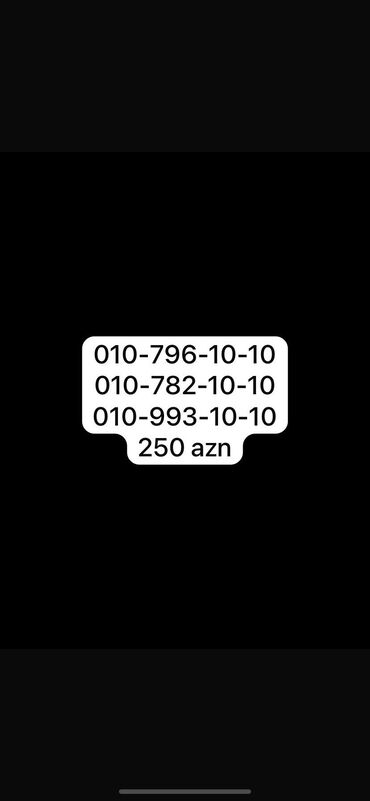 SİM-kartlar: Nömrə: ( 010 ) ( 109931010 ), Yeni