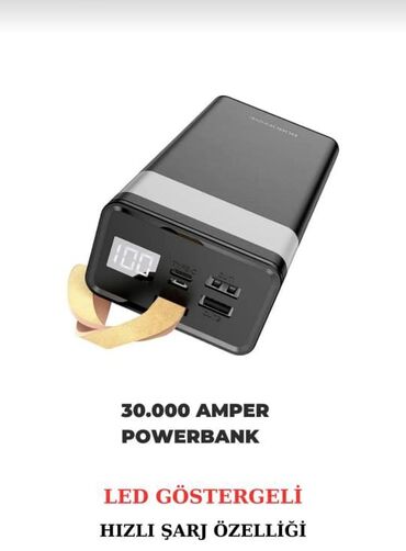 telefon aksesuarlari: Powerbank 30000 mAh, Yeni