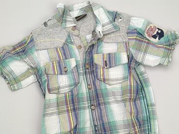 koszula 100 len: Shirt 2-3 years, condition - Very good, pattern - Cell, color - Green