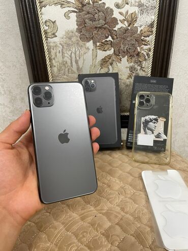 Apple iPhone: IPhone 11 Pro Max, Б/у, 64 ГБ, Graphite, Чехол, Коробка, 75 %