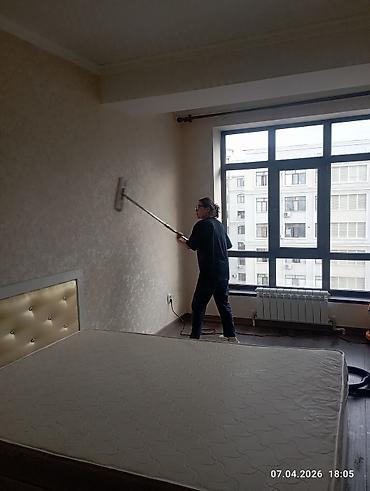 бир: Бөлмөлөрдү тазалоо, | Оңдоо иштеринен кийин тазалоо, Жумасына бир жыйнап тазалоо, Терезелерди жуу, | Офистер, Батирлер, Подъезддер — 9