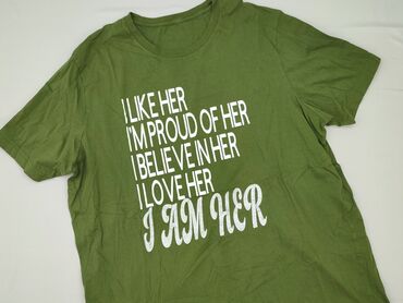 Męski t-shirt w kolorze oliwkowym z krótkimi rękawami i okrągłym
