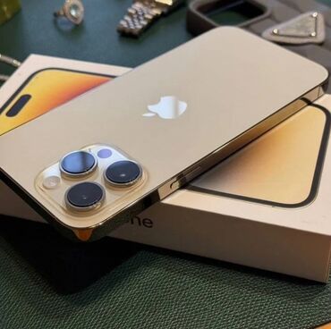 f14 pro: IPhone 14 Pro Max, Б/у, 256 ГБ, Matte Gold, Защитное стекло, Чехол, Кабель, 88 %