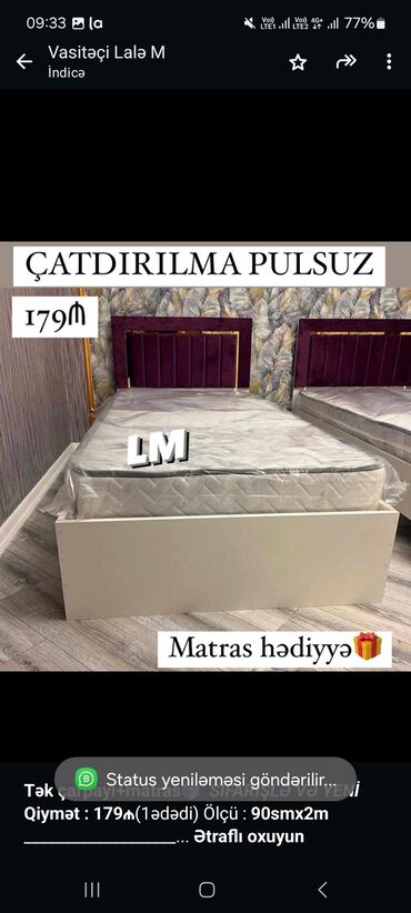 bazali tek carpayilar: Односпальная кровать, Без подьемного механизма, Бесплатный матрас, Без выдвижных ящиков, Другая страна производства сырья