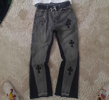 бу серебро: Джинсы flared jeans gelleri dept/chrome hearts Размер L состояние — 1