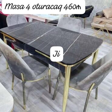 stol stul 2 ci el: Qonaq otağı üçün, Yeni, Açılan, Dördbucaq masa, 6 stul