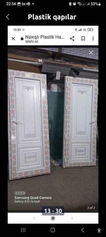 Plastik qapılar: Yeni Plastik qapı 80x200 sm Zamok ilə, Zəmanətli, Pulsuz quraşdırma, Ödənişli çatdırılma, Rayonlara çatdırılma — 22