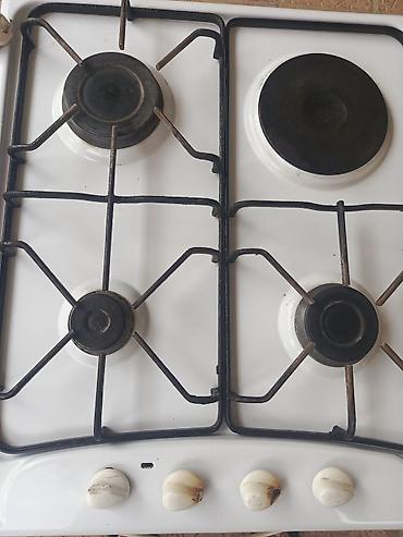 corək sobası: Dörd gözlü kombinə edilmiş soba paneli - 3 qaz ocağı + 1 elektrik — 1