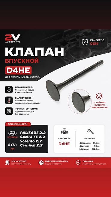 Клапан впускной D4HE для дизельных двигателей Применимость (двигатель