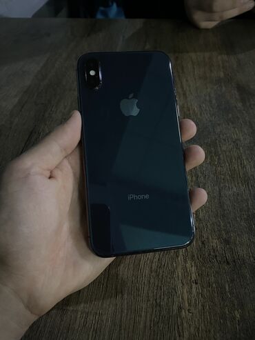 Apple iPhone: IPhone X, Б/у, 64 ГБ, Черный, Защитное стекло, Чехол, 100 %