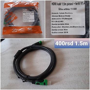 plinski mini sporet: HDMI kabl 1.5 m, pleteni, verzija 1.4 sa feritnim filterima. - — 1