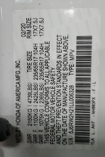 Honda: Honda CR-V: 2020 г., 1.5 л, Вариатор, Бензин, Кроссовер — 10