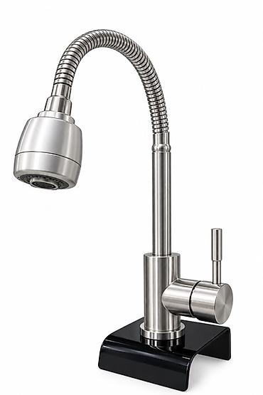 Mətbəx üçün çevik kran B-201 - Material: fırçalanmış paslanmaz polad