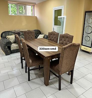 quba mas: Mətbəx/Qonaq otağı üçün masa və 6 stul dəsti - Komplekt: 1 masa + 6 — 3