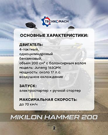 Квадроциклы: Квадроцикл Бензин, 200 куб. см, Взрослый — 2