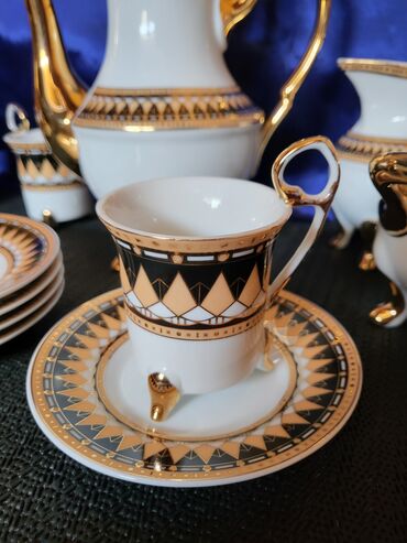 Kuhinjski setovi: Servis vintaz za kafu porcelanski. Servis za kafu,perfektan pozlata — 8