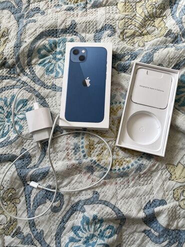 ноутбук apple бишкек: IPhone 13, 128 ГБ, Синий, Коробка