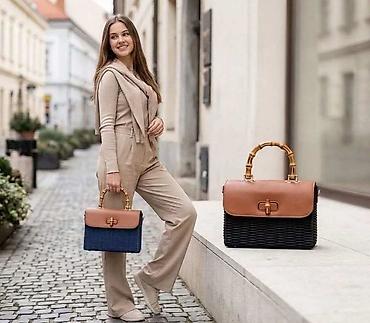 versace serbia: 👜Elegantna ženska torba sa bambus ručkom👜 - Dizajn: strukturalna — 1