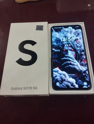 antenalı telefon: Samsung Galaxy S21 FE, 128 ГБ, цвет - Черный, Отпечаток пальца, Face ID