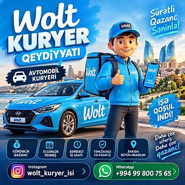 kuryer isi axtariram: Sürücü-kuryer tələb olunur, Nəqliyyat təmin edilir, Gündəlik ödəniş, Təcrübəsiz — 1