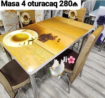 Mətbəx üçün, Yeni, Dördbucaq masa, 4 stul lalafo.az -da Mətbəx üçün, Yeni, Dördbucaq masa, 4 stul