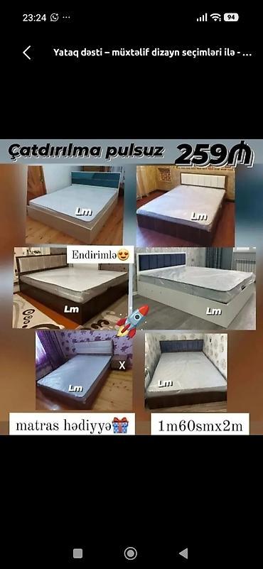 Yataq dəsti – müxtəlif dizayn seçimləri ilə - Ölçü: 1.60 m x 2.00 m - lalafo.az -da Yataq dəsti – müxtəlif dizayn seçimləri ilə - Ölçü: 1.60 m x 2.00 m -