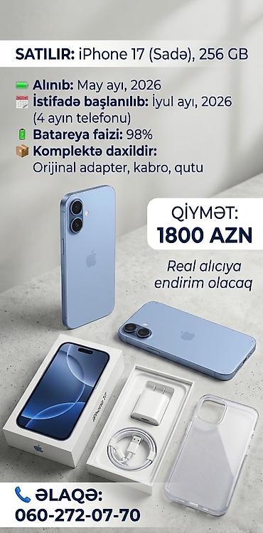 IPhone 17, 256 GB, Mavi