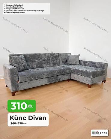 Divanlar: Künc Divan – 240×150 sm - Açılan, bazalı mexanizm: gündəlik — 1