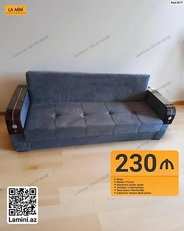Divan – La Mini - Ölçü: 210 sm - Mexanizm: Açılandır, bazalı -