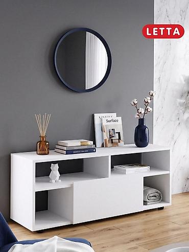 стол для телевизор: Тумба ТВ/консоль LETTA, современный минимализм - Цвет: белый матовый — 1