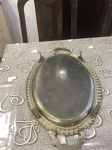 Дом и сад: Qədimi İran istehsalı Gümüş rəngli oval servis podnosu - Material — 3
