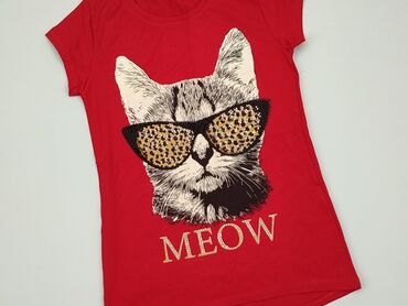 koszulka z kotem dla dzieci: Koszulka, 12 lat, 146-152 cm, stan - Bardzo dobry